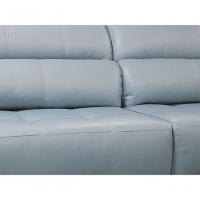 Sofá Retrátil E Reclinável De Couro Atami 2,30 M Light Blue - Mempra Design - 4