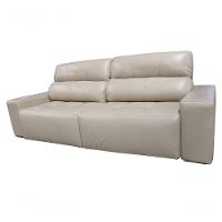 Sofá Retrátil E Reclinável De Couro Atami 2,30 M Taupe - Mempra Design - 2