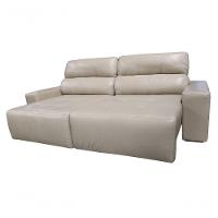 Sofá Retrátil E Reclinável De Couro Atami 2,30 M Taupe - Mempra Design - 3