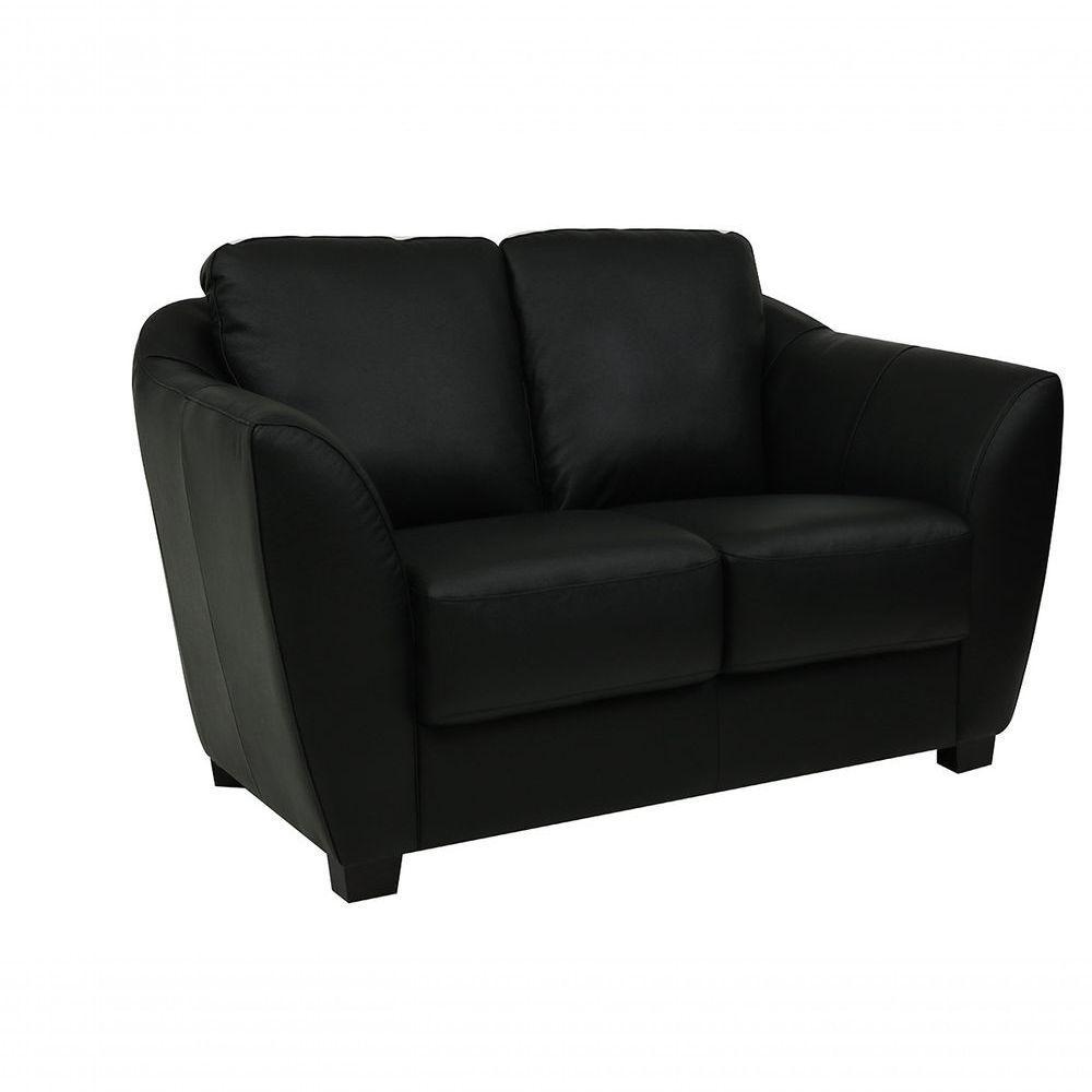 Conjunto Sofá De Couro Baltic 3 E 2 Lugares Preto Pigmentado - Mempra - 3