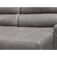 Sofá Retrátil E Reclinável De Couro Atami 2,50 M Cement Grey - Mempra Design - 5