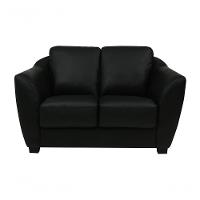 Sofá De Couro Baltic 2 Lugares Preto Pigmentado - Mempra - 1