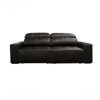 Sofá Retrátil E Reclinável De Couro Atami 2,30 M Preto Pigmentado - Mempra Design - 2