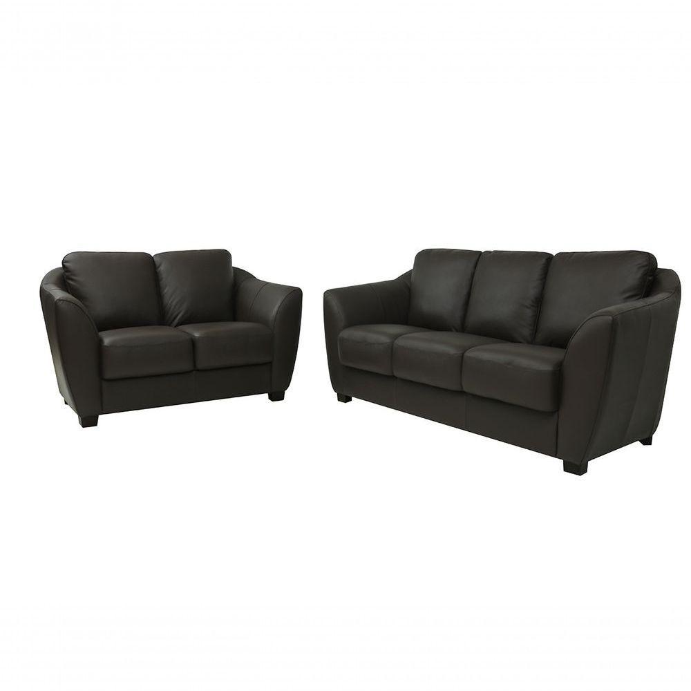 Conjunto Sofá De Couro Baltic 3 E 2 Lugares Marrom - Mempra - 1