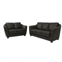 Conjunto Sofá De Couro Baltic 3 E 2 Lugares Marrom - Mempra - 1