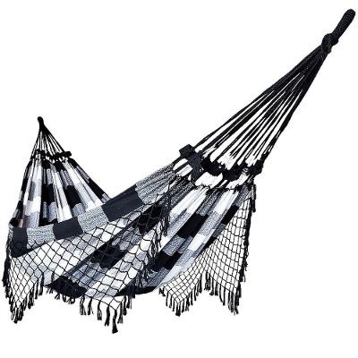 Rede De Dormir Casal Balanço De Algodão Preto Branco Xadrez