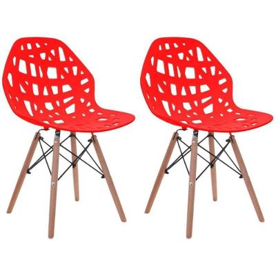 Kit 2 Cadeiras De Design Eames Akron Vermelho