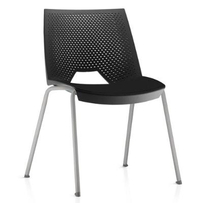 Cadeira Empilhável Fixa Liked F02 Base Aço Cinza Preto - Lyam Decor