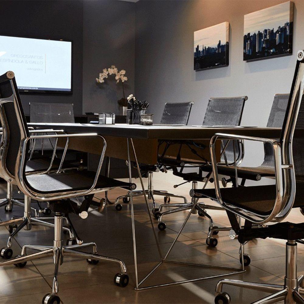 Kit 2 Cadeiras Sydney Diretor Com Estrutura Em Aço Cromado Preto - 3