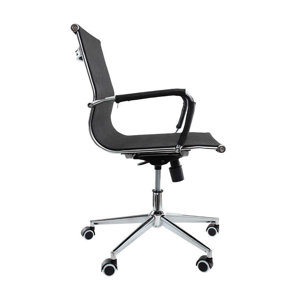 Kit 2 Cadeiras Sydney Diretor Com Estrutura Em Aço Cromado Preto - 8