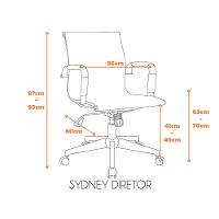 Kit 2 Cadeiras Sydney Diretor Com Estrutura Em Aço Cromado Preto - 7