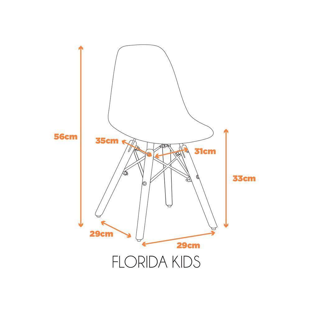 Kit Com 4 Cadeira Flórida Kids Com Assento Em Polipropileno Branco - 3