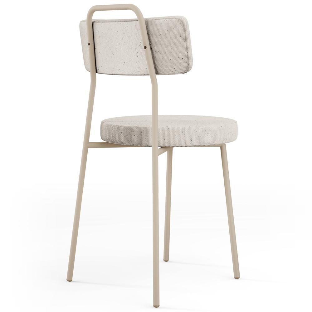 Cadeira Decorativa Estofada Para Sala De Jantar Barcelona Arena L02 Linho Cru - Lyam - 6