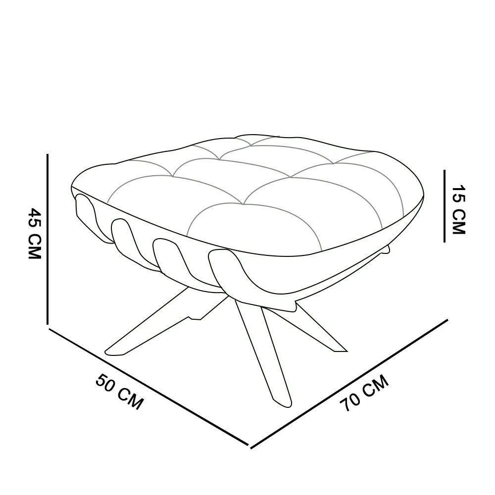 Kit 02 Puffs Giratório Costela Suede Bege Base Madeira - 2