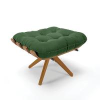 Kit 02 Puffs Giratório Costela Suede Verde Base Madeira - 6