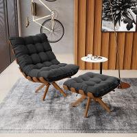 Kit 02 Puffs Giratório Suede Preto Base Madeira - D'rossi - 8