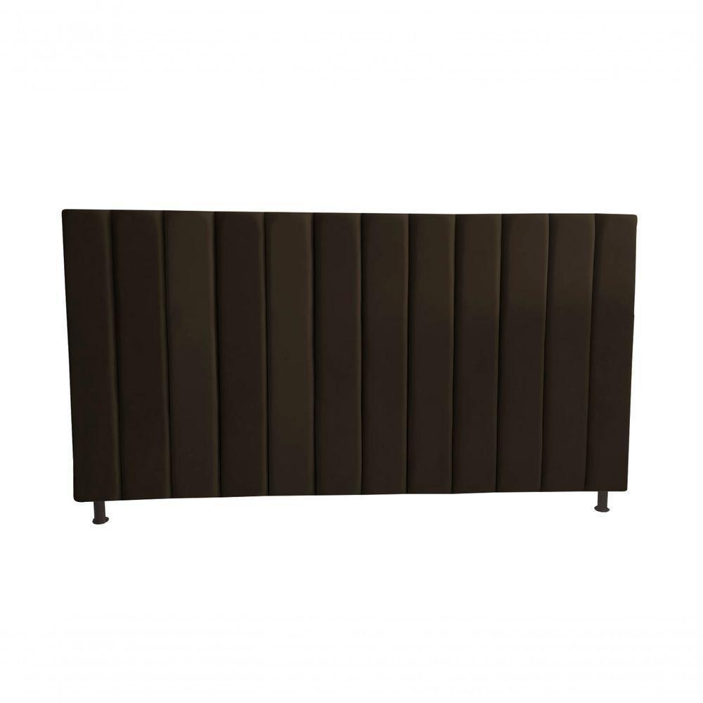 Cabeceira De Cama Box Estofada Gabi Casal 140 Cm Suede Marrom Do Lar Móveis - 1