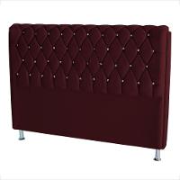 Cabeceira De Cama Box Londres King 195 Cm Suede Botão De Strass Bordo Do Lar Móveis E Decoração - 2