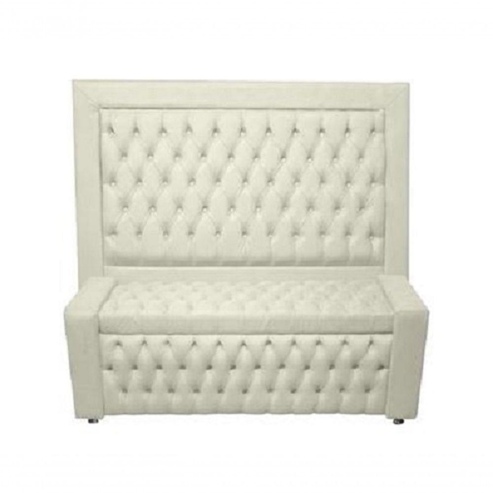 Kit Cabeceira De Cama Box E Calçadeira Baú Retro Capitonê Botão Encapados King 195 Cm Suede Porcelana Do Lar Móveis - 1