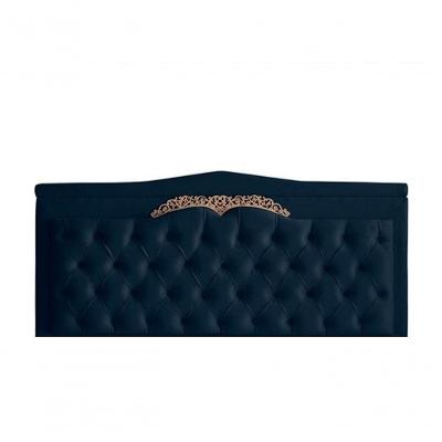 Cabeceira De Cama Box Painel Barcelona Casal 140 Cm Retro Capitonê Botão Encapados Suede Azul Marinho Do Lar Móveis