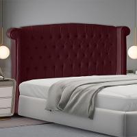 Cabeceira De Cama Box Toquio King 195 Cm Suede Bordo Do Lar Móveis E Decoração - 2