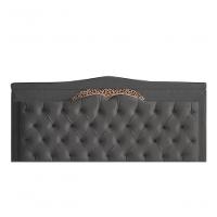 Cabeceira De Cama Box Painel Barcelona King 195 Cm Retro Capitonê Botão Encapados Suede Grafite Do Lar Móveis - 1