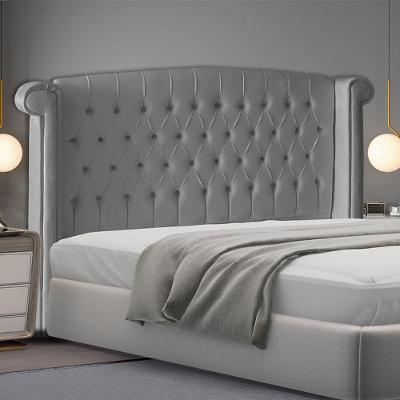 Cabeceira De Cama Box Toquio King 195 Cm Suede Prata Do Lar Móveis E Decoração