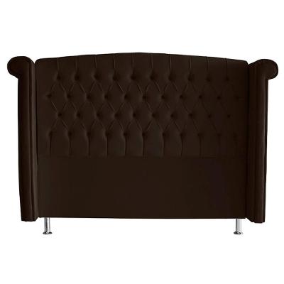 Cabeceira De Cama Box Toquio Casal 140 Cm Suede Marrom Do Lar Móveis E Decoração