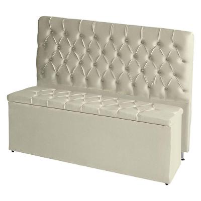 Kit De Quarto Cabeceira De Cama Box E Calçadeira Baú Estrela Casal 140 Cm Suede Botão Strass Porcelana Do Lar Móveis E D