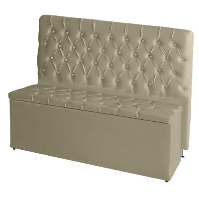 Kit De Quarto Cabeceira De Cama Box E Calçadeira Baú Estrela King 195 Cm Suede Botão Strass Bege Do Lar Móveis E Decor