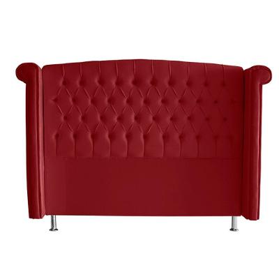 Cabeceira De Cama Box Luxo Casal 140 Cm Suede Vermelho Do Lar Móveis