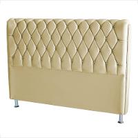 Cabeceira De Cama Box Jully Queen 160 Cm Botão Strass Suede Bege Do Lar Móveis - 2