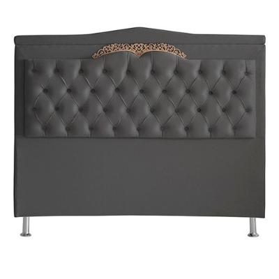 Cabeceira De Cama Box Barcelona Casal 140 Cm Capitonê Retro Botão Encapados Suede Grafite Do Lar Móveis