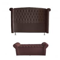 Kit Realeza Cabeceira De Cama Box E Calçadeira Baú Casal 140 Cm Suede Rosê Do Lar Móveis - 1