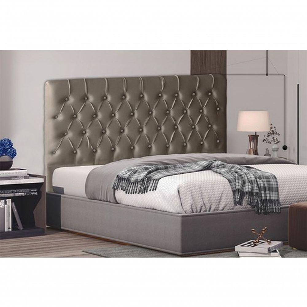 Cabeceira De Cama Box Estrela King 195 Cm Suede Botão Cristal Capuccino Do Lar Móveis E Decoração - 2