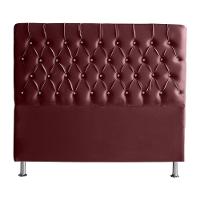 Cabeceira De Cama Box Estrela King 195 Cm Suede Botão Cristal Vinho Bordo Do Lar Móveis E Decoração - 1