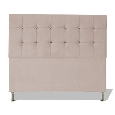 Cabeceira De Cama Box Cristal King 195 Cm Botão Strass Suede Porcelana Do Lar Móveis