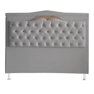 Cabeceira De Cama Box Barcelona Casal 140 Cm Capitonê Retro Botão Encapados Suede Prata Do Lar Móveis