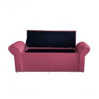 Kit Dubaí Cabeceira De Cama Box Casal E Recamier Baú Solteiro 90 Cm Suede Rosa Bebê Do Lar Móveis - 3