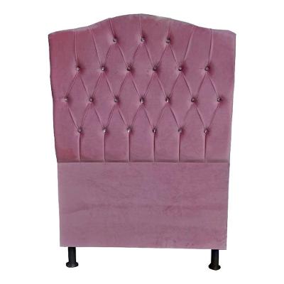 Cabeceira De Cama Box Princesa Solteiro 90 Cm Botão Strass Suede Rosa Bebê Do Lar Móveis