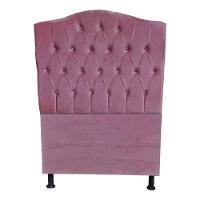 Cabeceira De Cama Box Princesa Solteiro 90 Cm Botão Strass Suede Rosa Bebê Do Lar Móveis - 1