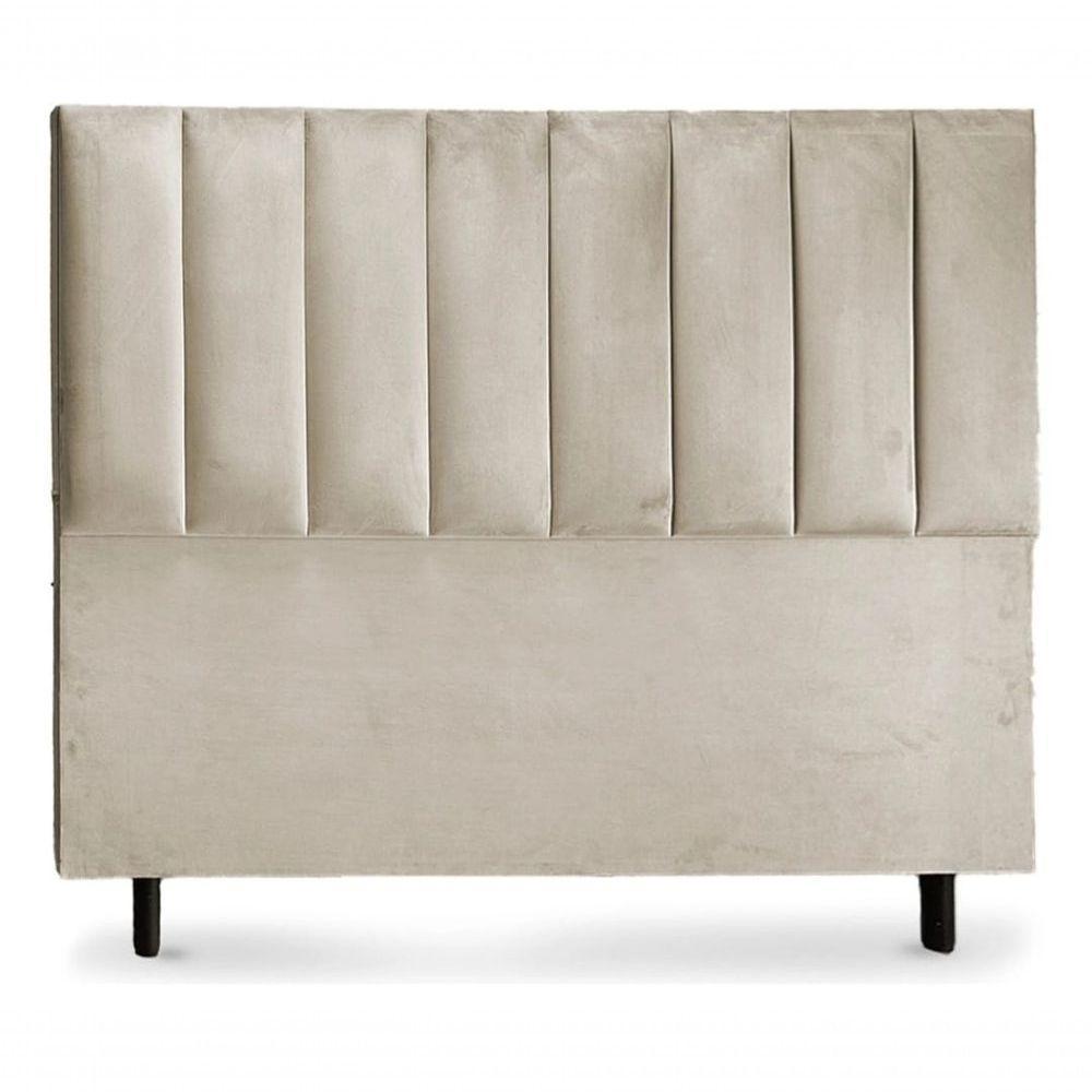 Cabeceira De Cama Box Roma Casal 140 Cm Suede Bege Do Lar Móveis E Decoração - 1