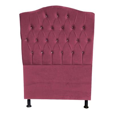 Cabeceira De Cama Box Princesa Solteiro 90 Cm Botão Strass Suede Rosê Do Lar Móveis
