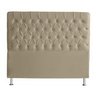 Cabeceira De Cama Box Estrela Casal 140 Cm Suede Botão Cristal Bege Do Lar Móveis E Decoração - 1