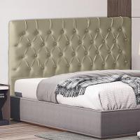 Cabeceira De Cama Box Estrela Casal 140 Cm Suede Botão Cristal Bege Do Lar Móveis E Decoração - 2