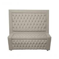 Kit Cabeceira De Cama Box E Calçadeira Baú Retro Capitonê Botão Encapados Queen 160 Cm Suede Prata Do Lar Móveis - 1