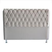 Cabeceira De Cama Box Jully Queen 160 Cm Botão Strass Suede Prata Do Lar Móveis - 1