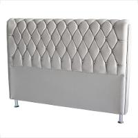 Cabeceira De Cama Box Jully Queen 160 Cm Botão Strass Suede Prata Do Lar Móveis - 2