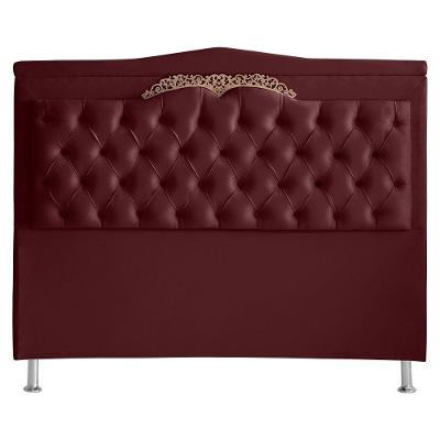 Cabeceira De Cama Box Barcelona Casal 140 Cm Capitonê Retro Botão Encapados Suede Vinho Do Lar Móveis