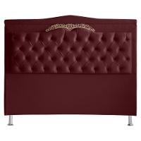 Cabeceira De Cama Box Barcelona Queen 160 Cm Capitonê Retro Botão Encapados Suede Vinho Do Lar Móveis - 1